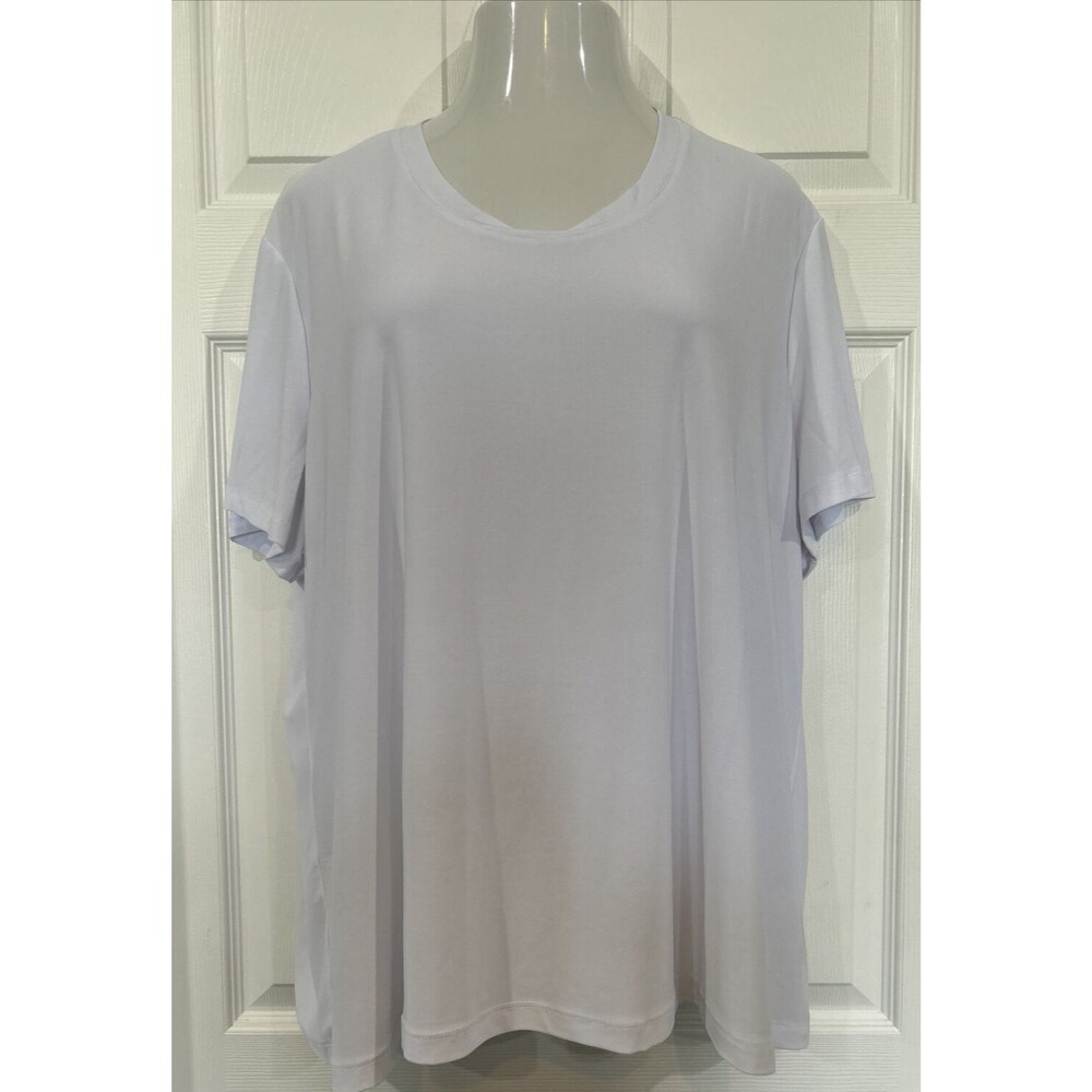 TravelSmith Plus Size 3X White Women's Stretch Knit Shirt Top  USA Made